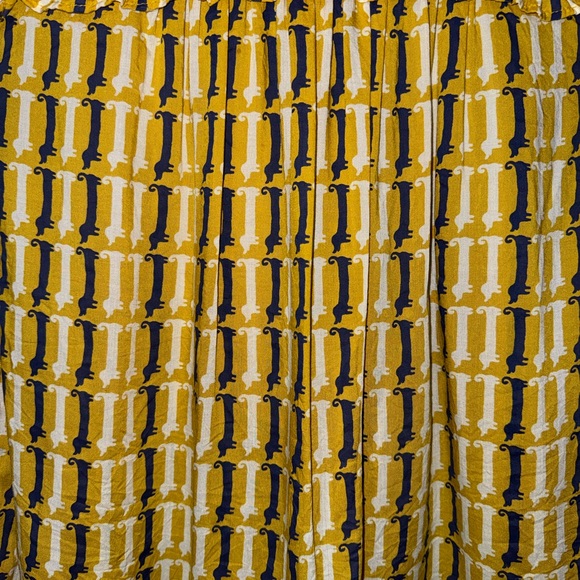 Maeve Anthropologie Fredericka Dog Blouse Top Size 2 Yellow Blue Dachshund - Picture 7 of 10